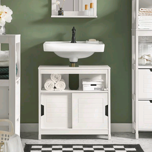 Combohome pas cher 2 portes MDF bois lavabo Base de <span class=keywords><strong>rangement</strong></span> salle de bain vanité bassin <span class=keywords><strong>sous</strong></span> évier armoire - Product Image 2