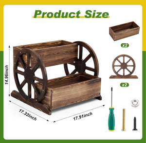 Jardinières rustiques <span class=keywords><strong>en</strong></span> <span class=keywords><strong>bois</strong></span> carrées à 2 niveaux, pour l'intérieur et l'extérieur, décoration vintage, <span class=keywords><strong>pot</strong></span> pour fleurs, patio, véranda - Product Image 2