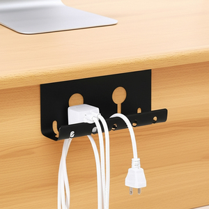 Paquete de 2 autoadhesivos para debajo del <span class=keywords><strong>escritorio</strong></span>, soporte <span class=keywords><strong>organizador</strong></span> de cables, bandeja, tabla de planchar, <span class=keywords><strong>escritorio</strong></span> de carga, para Bridas de marcador Clips, soporte de colección - Product Image 4