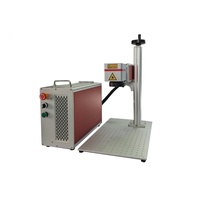 Máquina de Corte Láser de Fibra Portátil de 60W, Refrigerada por Aire, para Grabado en Cuero, Metal, Madera y Goma, con Soporte para DXF/DST