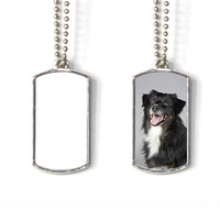 Étiquettes de chien en métal de sublimation 2D de prix usine, étiquette d'animal familier imprimable d'almunum de double face