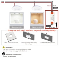 Üretici OEM Mini Led Panel Işık Yuvarlak Kısılabilir Gömme Tavan 3W Spot Işık Dolap Vitrin RV İç Mekan Aydınlatma 12V/24V