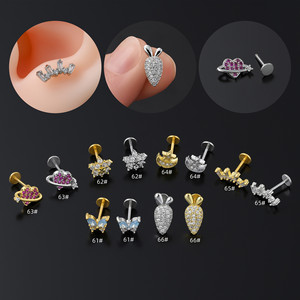 Pendientes <span class=keywords><strong>de</strong></span> Hélice Superior <span class=keywords><strong>de</strong></span> 16g con Parte Trasera Plana, <span class=keywords><strong>de</strong></span> Acero Quirúrgico con Rosca Interna, con Hilo <span class=keywords><strong>de</strong></span> Oro <span class=keywords><strong>de</strong></span> 18k, para <span class=keywords><strong>Piercing</strong></span> <span class=keywords><strong>de</strong></span> <span class=keywords><strong>Labio</strong></span> Superior, Joyería <span class=keywords><strong>de</strong></span> Moda - Product Image 4