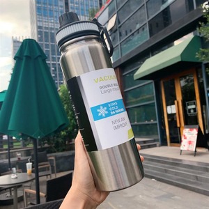 Bouteille thermos sport isolée en acier inoxydable de grande capacité, flacon à vide à double paroi, tasse de voyage, tasse thermique - Product Image 2