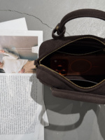 Sac à main en daim véritable, mini sac bowling en daim, sac à main vintage en daim style médecin, vente en gros et approvisionnement en vrac
