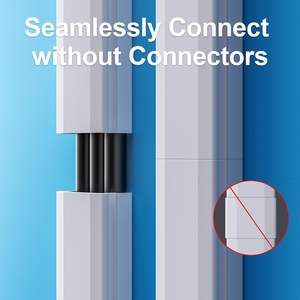 47 pouces grand cordon TV Hider blanc câble Raceway fil Hider correcteur pour 4 cordons 3xL15.7in W1.18in H0.6in manchons de câble - Product Image 5