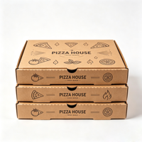 Cajas de Pizza para Llevar, Ecológicas, Biodegradables, de Cartón Corrugado Kraft, con Logotipo Impreso Personalizado, para Pizzerías, Venta al Por Mayor, SP4490