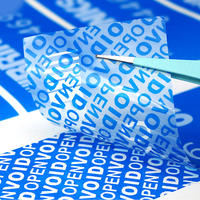 Étiquettes de sécurité anti-effraction en PET destructibles, imprimées sur mesure, autocollantes, anti-contrefaçon pour produits