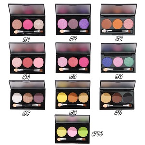 Oem Chất lượng cao <span class=keywords><strong>3</strong></span> màu ánh sáng lung linh sắc tố nhãn hiệu riêng Eye Shadow Palette Matte Vegan <span class=keywords><strong>Eyeshadow</strong></span> - Product Image 2