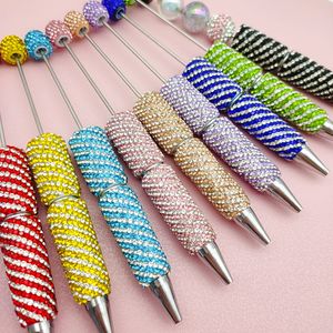 L B7035水钻条纹钻石奢华珠笔笔笔芯黑色墨水光滑书写圆珠笔促销活动 - Product Image 6