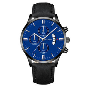 Relojes de hombre al por mayor de fábrica, superventas, relojes de cuarzo con correa de cuero a la moda, relojes de pulsera con calendario de negocios - Product Image 6