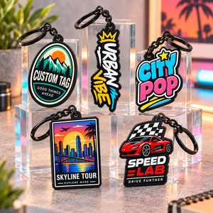 Porte-clés 3D en PVC souple personnalisés pour voyages et villes, porte-clés colorés de formes variées, fabrication OEM ODM - Product Image 1
