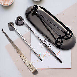 GUN-Black thép không gỉ sang trọng nến chăm sóc Kit mịn cạnh Wick tông đơ đặt hộ gia đình kéo nến phụ kiện cắt - Product Image 4