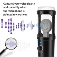 Microphone USB LED cardioïde pour PC Smartphone Enregistrement vidéo Karaoké Streaming Gaming-Micro à condensateur professionnel pour utilisation en studio