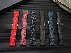 Bracelet de montre en cuir de requin souple 20mm 22mm, véritable bracelet de montre artisanal de qualité supérieure, durable, confortable, bracelet de remplacement de luxe - Product Image 3