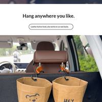 Bolsa de Almacenamiento para Auto con Diseño de Oso, Contenedor de Basura para Salida de Aire, Lavable, Impermeable, de Papel Kraft Resistente, Organizador para Vehículo