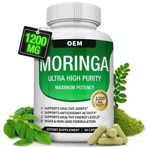 Hot-Selling Natural Pure Moringa Leaf Extract 1200mg <b>Capsules</b> 90 <b>Pills</b> Herbal Supplement Immune Support for Adults - Product Image 1