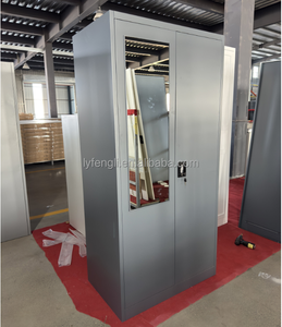 New Design Steel <b>Wardrobes</b> Customized Large <b>Mirror</b> Hanging Swing 2-Door <b>Wardrobe</b> Cabinet Safe for Workshop - Product Image 4