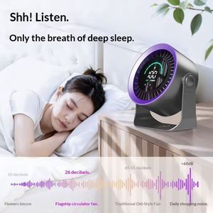 Mini Portable 100 Speeds Usb Rechargeable Led Digital Display 360° <b>Rotation</b> Ultra Low Noise Silent Cooling <b>Desk</b> Clip Fan - Product Image 3