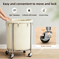 Panier à linge sale mobile avec roulettes, chariot à linge, bac de rangement pour vêtements sales pour la maison et la salle de bain