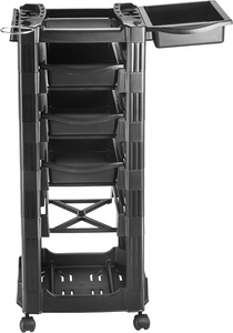 Chariot de salon de coiffure avec roulettes et 4 tiroirs, chariot roulant pour coiffeur, esthéticienne, tatoueur - Product Image 3