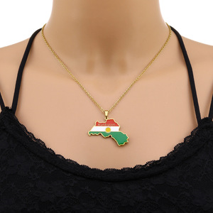 Collane Kurdistan Charm gioielli regali <span class=keywords><strong>Kurdish</strong></span> mappa collana accessori regolabili etnici collana Color oro - Product Image 5