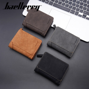 กระเป๋าสตางค์แบบพับสามตอนสำหรับผู้ชาย Baellerry สีดำ มีซิปอเนกประสงค์ ใช้ได้ทุกวัน - Product Image 4