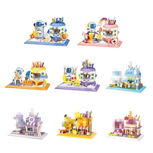 Nuevo portalápices y portalápices Mini Sanrioes Kitty CAT Building Blocks Juguetes Juegos Micro nano Block Brick Kits