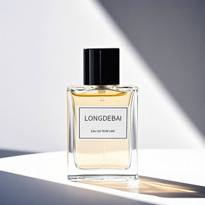 Botella de Perfume de Vidrio Transparente Rectangular Simple de Alta Calidad, Botella de Perfume de Vidrio Transparente Vacía de 50 ml y 100 ml - Product Image 1