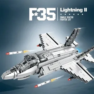 1490 Piezas de Bloques de Construcción F-35 Lightning II, Modelo de Avión de Combate, Decoración de Escritorio, Juguetes Educativos, Regalos para Adultos - Product Image 4