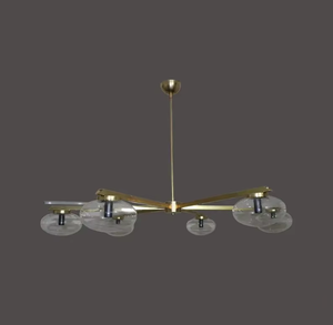 Lámpara de Techo Sputnik Moderna de Mediados de Siglo, de Latón, con Iluminación LED Regulable y Cuidado para la Vista, Estilo Retro, para Hogar u Oficina - Product Image 1