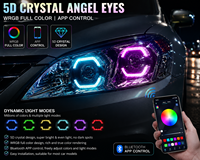 Luces LED de Proyección 5D de Ojos de Ángel para Modificación de Coches, Luces Diurnas DRL con Anillo Halo, Venta al por Mayor