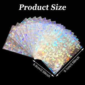 Protège-cartes holographiques arc-<span class=keywords><strong>en</strong></span>-ciel JIN OU Premium 66x91mm, <span class=keywords><strong>film</strong></span> laser transparent pour cartes PKM et cartes de sport - Product Image 2