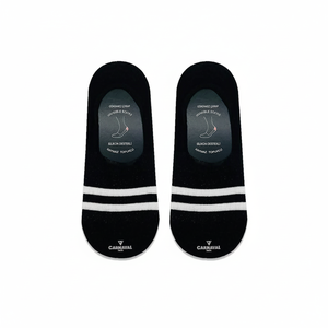 Thin <b>White</b> Striped Patterned Silicone Ballet <b>Socks</b> with Anti-Slip Feature for Daily Use - Product Image 2