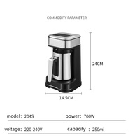 Leazo Nouvelle Arrivée Cafetière Électrique Turque en Acier Inoxydable 304, Machine à Café Intelligente avec Protection Anti-chauffe à Sec