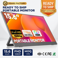 Moniteur de jeu portable 15,6 pouces 1080P FHD IPS avec protection oculaire, support réglable à 180°, double haut-parleur, USB Type-C, 60Hz pour PS5 178