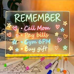 Tableau de Dessin LED Rechargeable Lumineux en Acrylique Effaçable et Coloré avec Support et Stylo, Cadeau Idéal pour Enfants - Product Image 1