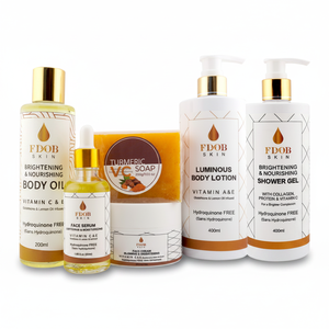 Ensemble de soins éclatants pour la peau : Collagène, Vitamine <span class=keywords><strong>C</strong></span> et E, Infusion de Glutathion |   Huile, lotion et sérum éclaircissants pour le corps sans hydroquinone - Product Image 2