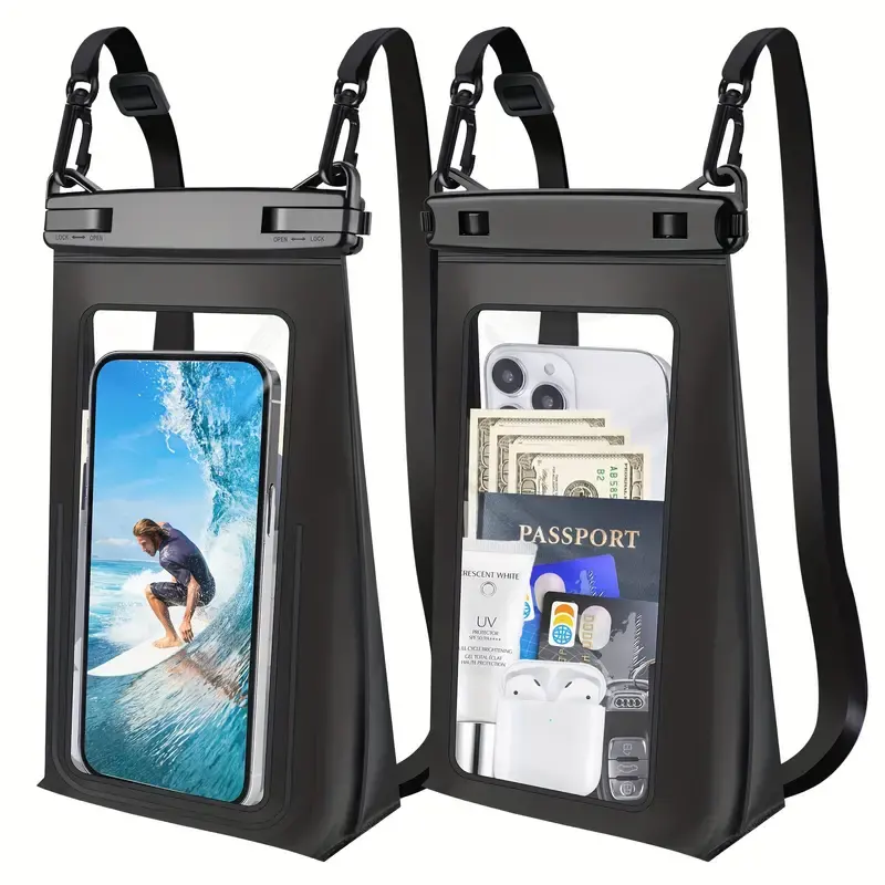 Bolsa cruzada a prueba de agua con pantalla táctil IPX8 bolsa impermeable para teléfono para nadar se adapta a teléfonos de hasta 8,5 pulgadas