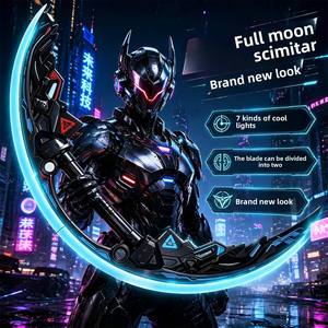 Épée Jouet LED 7 Couleurs Lumineuse <span class=keywords><strong>avec</strong></span> Lame Rotative et Effet Sonore, Rechargeable Type-C, Double Lame Combinable – Cadeau Idéal pour Enfants et Adultes, Fêtes - Product Image 6