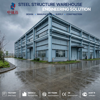 Bâtiment d'entrepôt moderne en structure acier durable, surface galvanisée pour atelier industriel, entrepôt métallique préfabriqué
