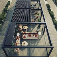 LOUVER MODERNE BÂTIMENTS DE JARDIN MOTORISÉS VERANDA ALUMINIUM GAZEBO TOUTES SAISONS VERGOLA EXTÉRIEUR