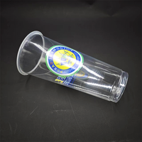 Gobelets jetables en PP avec couvercle, 90-12 oz, 16 oz, 24 oz, logo personnalisé, pour boissons froides