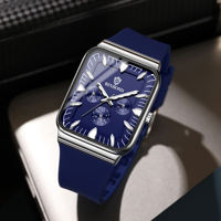 BINBOND 2026 Model Baru Tali Silikon Bercahaya Dial Persegi Panjang Jam Tangan Pria Unik Tahan Air Mewah Jam Tangan Quartz untuk Pria