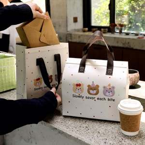 Bolsas Térmicas Desechables Personalizadas de Tela No Tejida con Forro de Papel de Aluminio para Alimentos, Café y Pasteles para Llevar - Product Image 1