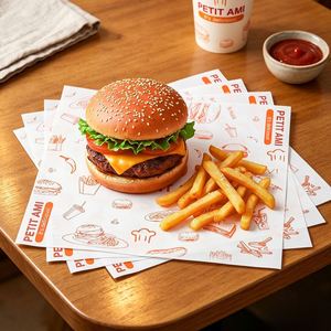 Customized Printed Logo Greaseproof Waterproof Food Grade Fast Food Aluminum Foil <b>Wrapping</b> <b>Paper</b> Eco-Friendly <b>Recycled</b> Snack - Product Image 2