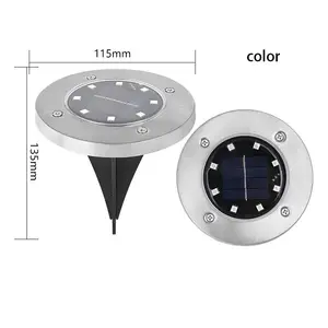 8 Led Landscape Lawn Waterproof Disk Down Lamp Outdoor Solar Light Underground Light