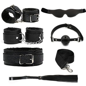 SM manufacturer's <b>set</b> combination couple's training <b>bondage</b> plush leather six-piece <b>set</b> alternative sex products foreign trade - Product Image 1