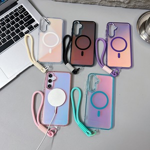 Funda magnética translúcida colorida con degradado de cordón para Samsung Galaxy A06 A16 A26 A36 A56 <span class=keywords><strong>A53</strong></span> <span class=keywords><strong>A54</strong></span> A17 A24 <span class=keywords><strong>A54</strong></span> - Product Image 1