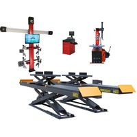 Machine d'alignement de roue de voiture 3D à jeu complet comprenant l'alignement des pneus avec élévateur à ciseaux et équilibreuse